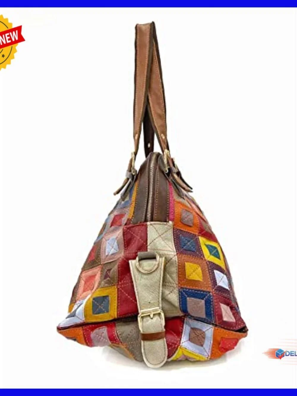 Genuine Leather Hobo Bag with 3D Flowers, Multi-Pocket Design, Adjustable Strap